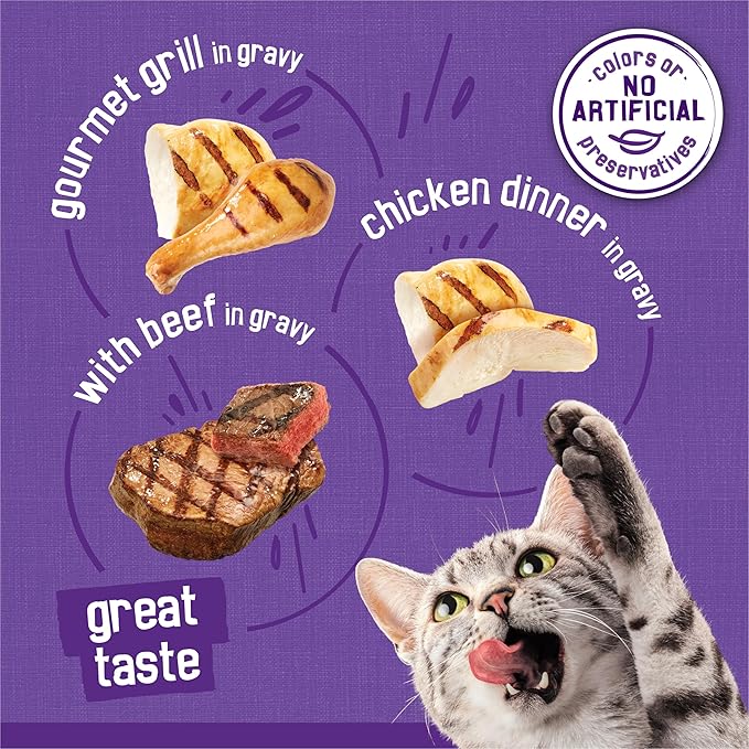 Friskies Purina Gravy Wet Cat Food Variety Pack, Meaty Bits - 5.5 oz. Cans (Pack of 48)