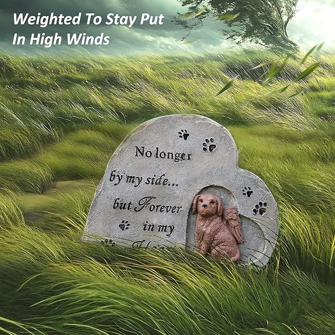 Dog Memorial Gifts for Loss of Dog, Pet Memorial Gifts for Dogs, Dog Memorial Stone for Garden, Sympathy Gifts for Remembrance Dog Passing Away, Outdoor Dog Grave Markers
