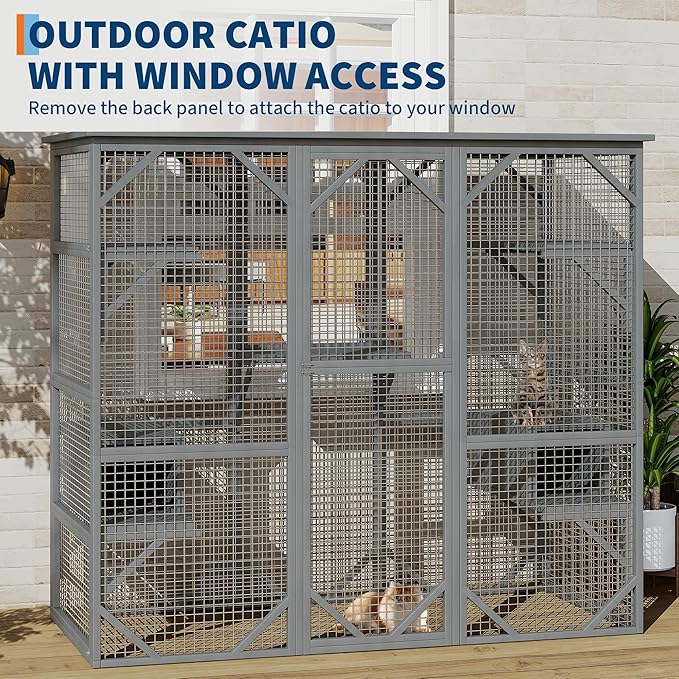 Catio Outdoor Window Cat Enclosure, Walk-in Cat Cage, Catio Outdoor Enclosure Extra Large