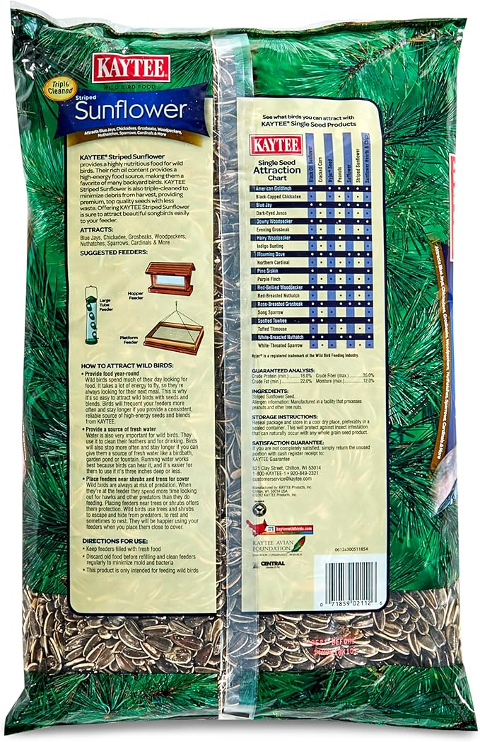 Kaytee Striped Sunflower Wild Bird Food 5 Pounds (Pack of 2)