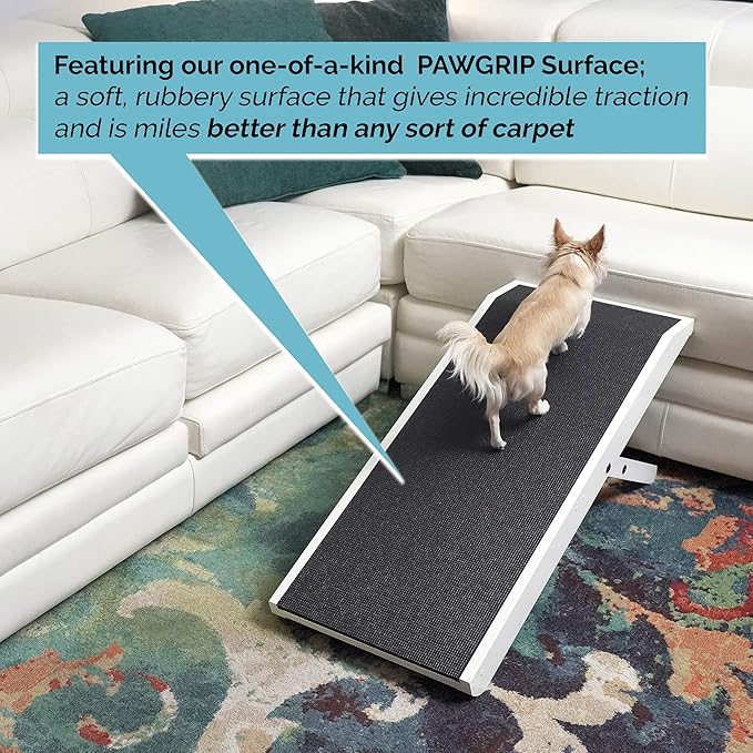 DoggoRamps Dog Ramp for Couch Furniture Quality Solid Hardwood Ramp for Dogs to Get on Couch with Platform Top & Non-Slip Grip – Adjustable Dog Ramp for Sofas up to 22" – 100% Made in N America