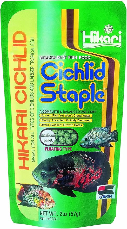 Hikari 2-Ounce Cichlid Staple Floating Pellets for Pets, Medium