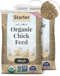 Mile Four Organic Chicken Feed (46 lbs) Starter Chick Mash, Non-GMO, USA Grown, 21% Protein, Corn-Free, Soy-Free, Non-Medicated Chick Feed