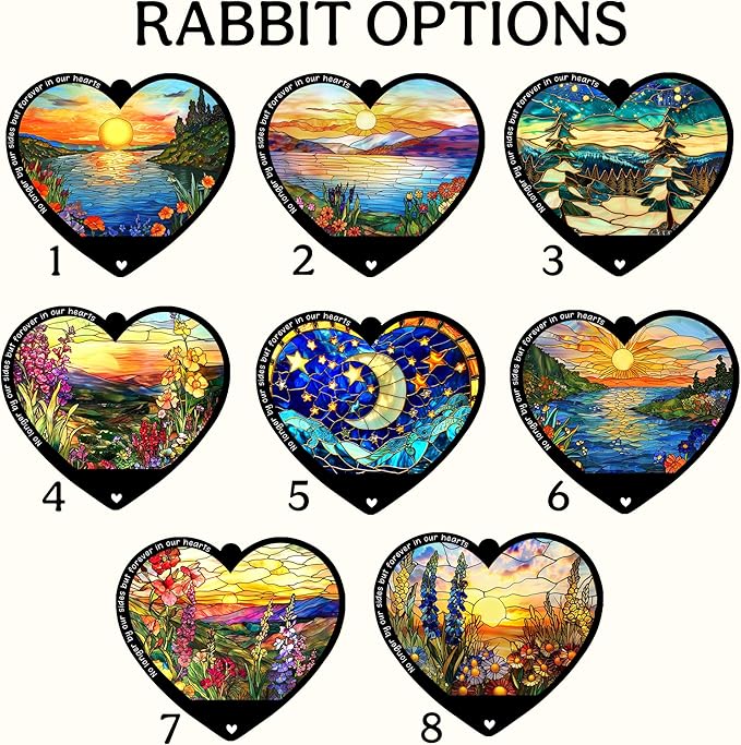 Personalized Bunny Suncatcher – Custom Rabbit Suncatcher with Name for Up to 3 Pets, Sympathy Gift for Rabbit Loss, Memorial Gift for Bunny Lovers, Easter Decor