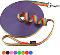 Hi Kiss Dog/Puppy Obedience Recall Training Agility Lead - 15ft 20ft 30ft 50ft 100ft Leash - Great for Training, Play, Camping, or Backyard (20 Feet, Rainbow)