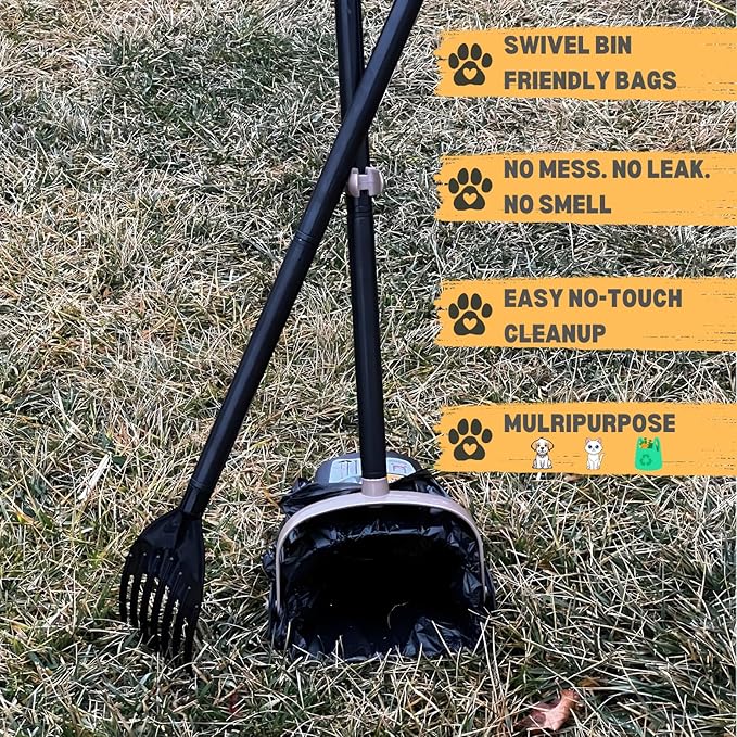 T-shirt Biodegradable Black Plastic Bag (600 ct.) Small Can Liners Thank You Grocery Shooping Size Doggy Poop Bags Compatible with Arm & Hammer Swivel Bin & Rake pooper scooper Multipurpose Bags