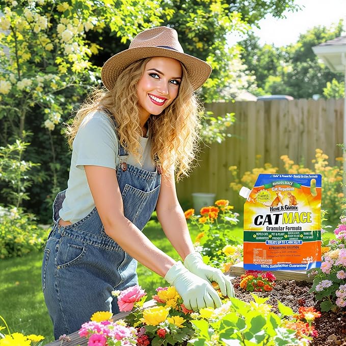 Nature's Mace Cat Repellent - 40 oz Ready-to-Use Deterrent Spray & 2.5 lb Granular Formula - Keeps Cats Away from Yards, Gardens, Plants, Homes - Indoor & Outdoor Spaces - Scratching, Marking, Digging