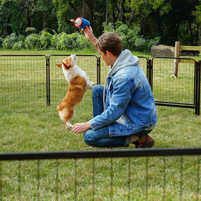 SunsGrove Dog Playpen with Wider Door, Heavy Duty Dog Pen, Anti Rust Dog Fence, Easy Insert into Soil, Pet Playpen for Yard RV Camping (50 inch, 4 Panels)