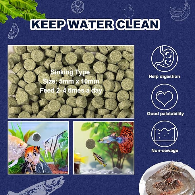 Small Fish Food Universal - Color Enhancing All Natural Ingredients Brine Shrimp Spirulina High Protein Fish Food Patch for Betta Angelfish Guppies tigerskin and Other Small Fish(4oz)