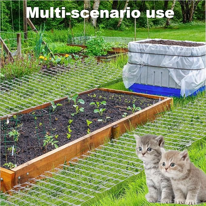 SHUESS Cat Scat Mat with Spikes 79"x12" Cat Deterrent Mat with Indoor & Outdoor, Anti Cats Spikes to Keep Dog Off Couch Furniture, with 6 Staples (6.5 ft)