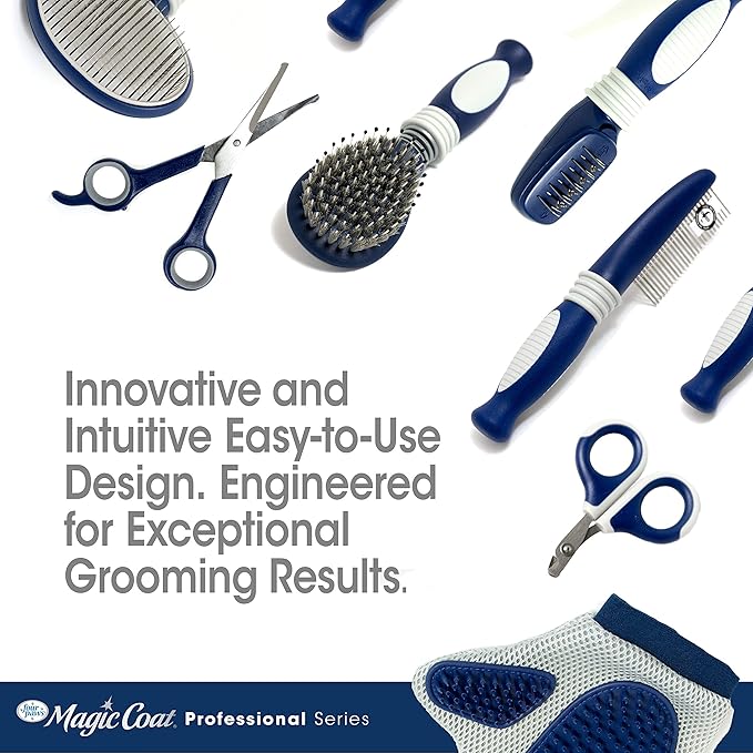 Four Paws Magic Coat Professional Series Grooming Dual-Sided Silicone Wet or Dry Curry Deshedding Brush for Dogs, 1 Count
