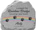 Let's Make Memories Personalized Pet Garden Stone - Sympathy, Condolences - Upright Dog, Cat Memorial - Over The Rainbow Bridge