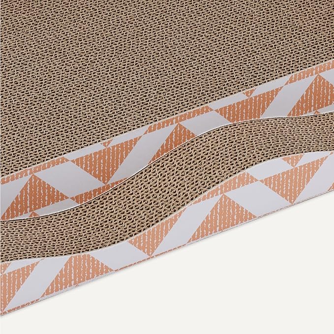 Amazon Basics New Cat Scratch Post, Single Layer with Curve, 16.5" x 8.1" x 1.6", 2-Pack, Catnip-Enhanced
