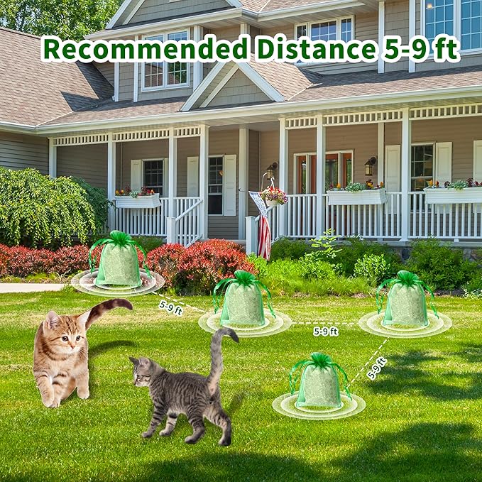 Cat Deterrent Outdoor Indoor Bags 12Pack, Long-Lasting Peppermint Scent for Garden Lawn & Furniture Protection, Safe for Pets & Kids