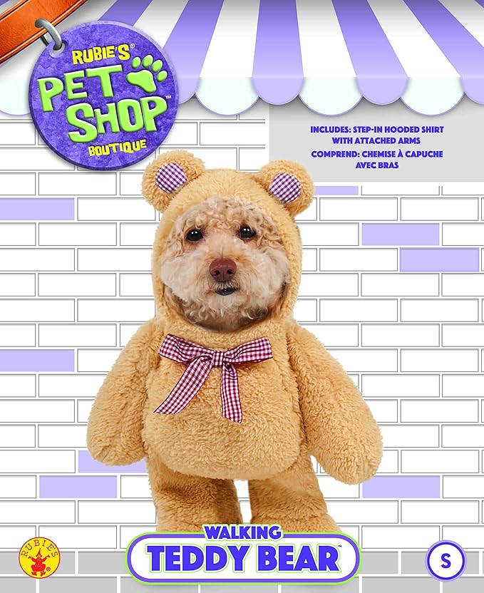 Rubies Walking Teddy Bear Pet Costume, X-Small (Pack of 2)