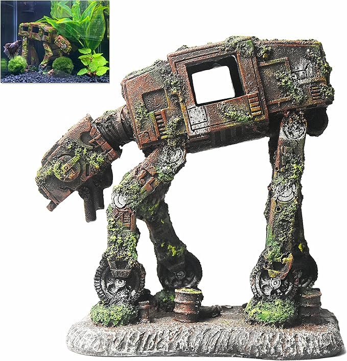 fazhongfa Fish Tank Decorations Star Wars Aquarium Accessories Small to Large Fish Tank Resin Decor for Betta Goldfish Hideouts Cave Hide Ornament Backgrounds (at-Large)