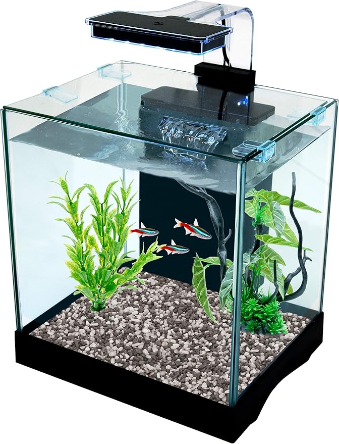 PENN-PLAX Cascade All-in-One Desktop Aquarium Kit – Great for Small & Tight Spaces – Marine & Freshwater Applications – 3.2 Gallons