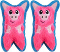 Outward Hound Durablez Minis – Squeaky Plush Dog Toy, No Stuffing for Less Mess, Interactive & Tough, Jumbo Squeaker, Puppies & Small Dogs, Pig, 6.8" (Pack of 2)