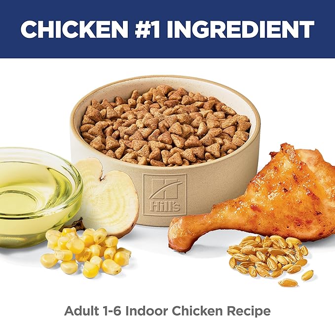 Hill's Science Diet Indoor, Adult 1-6, Easy Litter Box Cleanup, Dry Cat Food, Chicken Recipe, 7 lb Bag