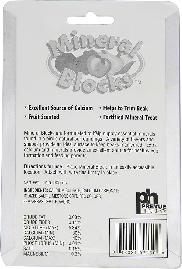 Prevue Pet Products Fruit Bird Mineral Blocks Assorted Styles and Colors Sold Individually