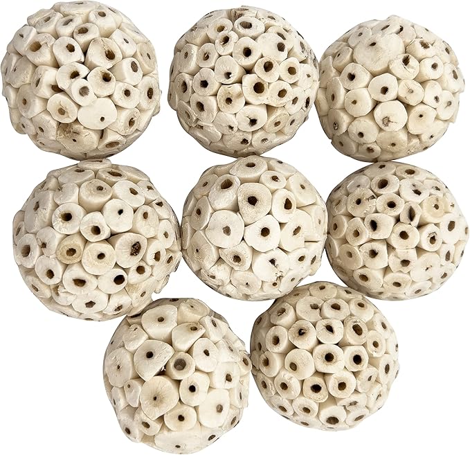 5105 Small Sola Bird Balls Pk8 - Handmade natural bird foot toys, Crafted from air dried pieces of natural sola wood, Chewing fun, Lightweight, Easy to break apart, Versatile, Great for sm & med birds