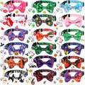 Kacctyen 18 Pcs St. Patrick's Day Cat Collars Bulk Holiday Cat Collars with Bow Tie 4th of July Patriotic Decoration Kitty Breakaway Adjustable Pet Kitten Bowtie Decor(Small)