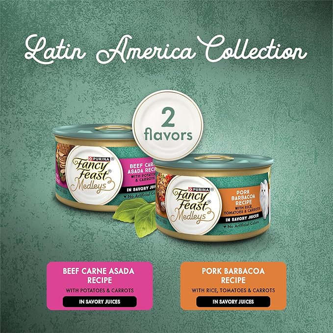 Purina Fancy Feast Medleys Latin America Wet Cat Food Variety Pack - (Pack of 2) 12 ct. Cans