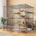 Oneluck 4-Tier Extra Large Cat Cages Indoor, 55.1 Inch Enclosure, Catio DIY Cat Playpen Detachable Metal Wire Kennels Cat Crate Exercise Place Ideal for 1-4 Cats