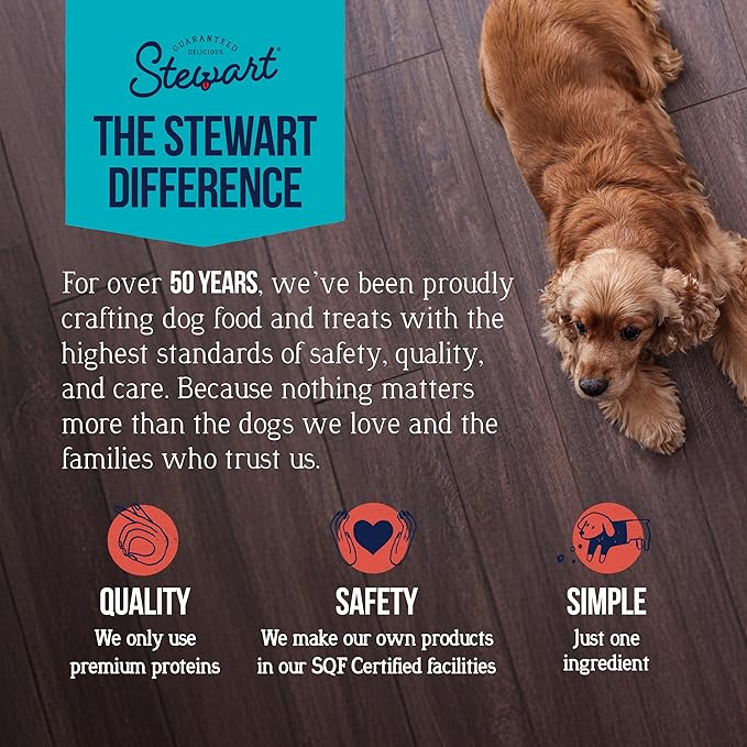Stewart 100% Beef Liver Dog Treats, 4 oz Tub, ~90 Pieces, Freeze Dried Raw, Single Ingredient, 50% Protein Training Treats or Meal Topper, Grain Free, Gluten Free