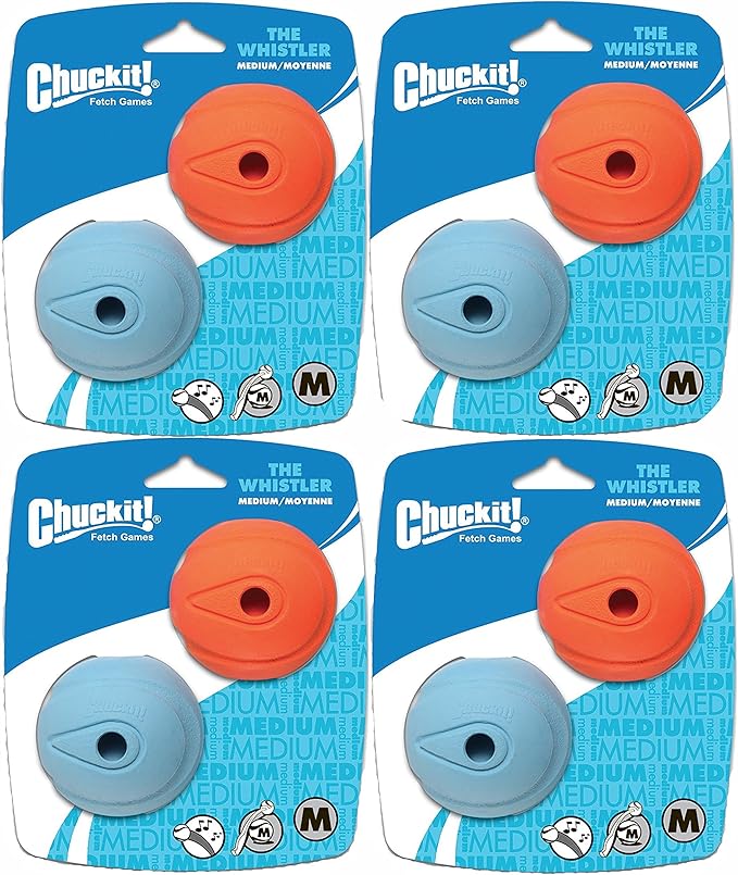 Chuckit! Dog Fetch Toy Whistler Ball Noisy Play Fits Launcher Medium 8 Balls4