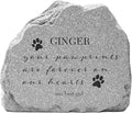 Let's Make Memories Personalized Pet Memorial Garden Stone - Sympathy, Condolences - Standing Dog and Cat Memorial With Scripted Pawprints