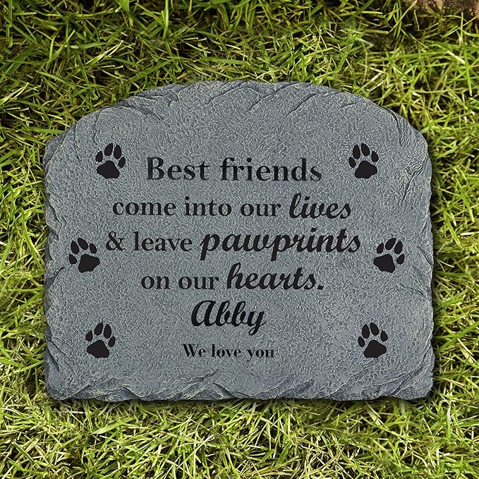 Let's Make Memories Personalized Pet Memorial Marker - Dog - Resin Sympathy Garden Stone