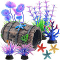 9Pcs Tank Accessories for Beta Fish, Medium & Small Decorations, Goldfish Tank Decor