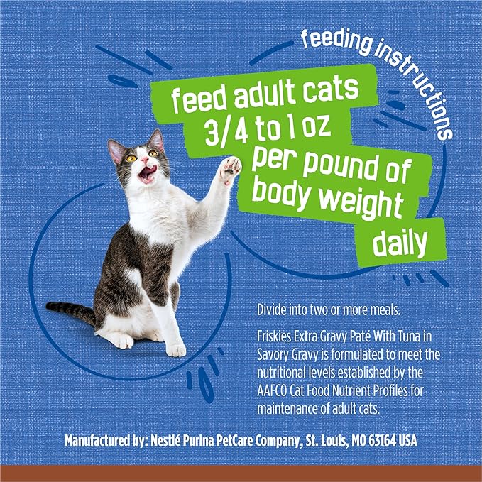 Purina Friskies Wet Cat Food Pate, Extra Gravy With Tuna - (Pack of 24) 5.5 oz. Cans