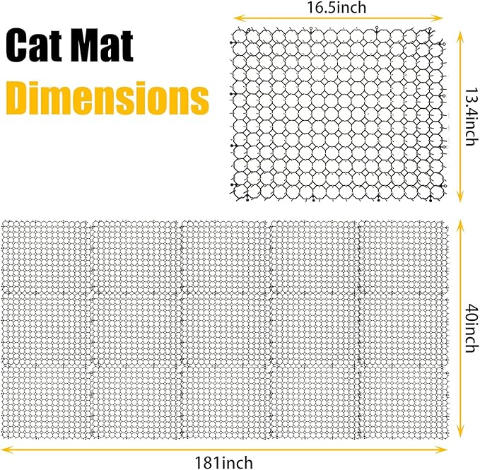 Cat Scat Mat with Spikes - Repellent Deterrent for Cats, 16.5 x 13.4inches
