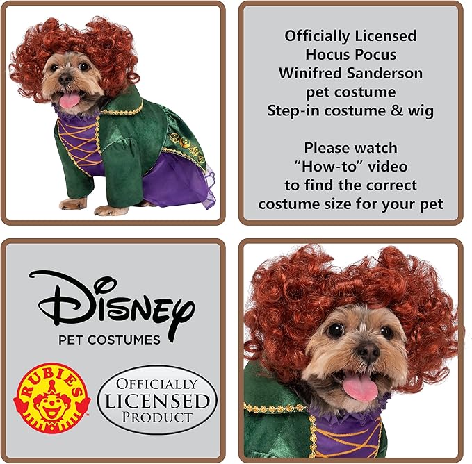 Rubies Disney Hocus Pocus: Winifred Sanderson Pet Costume for For Dogs or Cats, Small