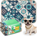 FXW Washable Pee Pads for Dogs, Puppy Pads with Super Absorbent, Specifically Designed for 36inch Cages, 23" x 35" Rectangle, Tie-Dye Beige, 2 Packs