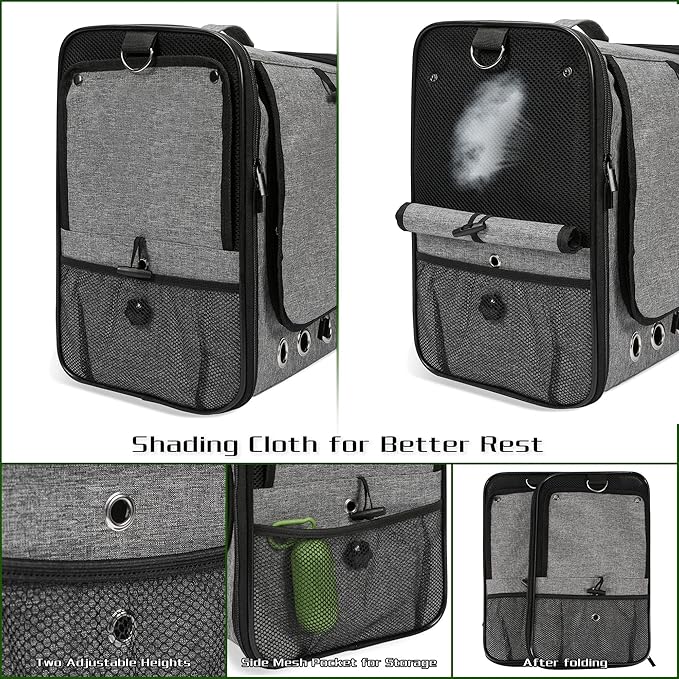 SUERTREE Bird Carrier Bag Bird Travel Cage with Stand, Lightweight Backpack for Parrot, Portable Bird Travel Bag, Pet Transparent Breathable Travel Cage (X-Large)