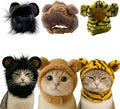 3pcs Cute Cats Hat Costumes Outfit - Lion Head, Tiger, Bear - Adjustable Pet Headwear for Parties, Halloween, Christmas, Easter (Lion, Bear, Tiger)