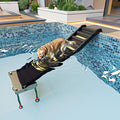 Adjustable 4-Leg Dog Pool Ramp - Quick Setup & Foldable Dog Ramp for Pool, 200lbs Capacity - Non-Slip Design for Enhanced Stability, Black