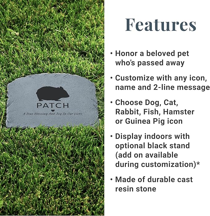 Let's Make Memories Personalized Memorial Garden Stone - Pet Silhouette - in Loving Memory - Rabbit