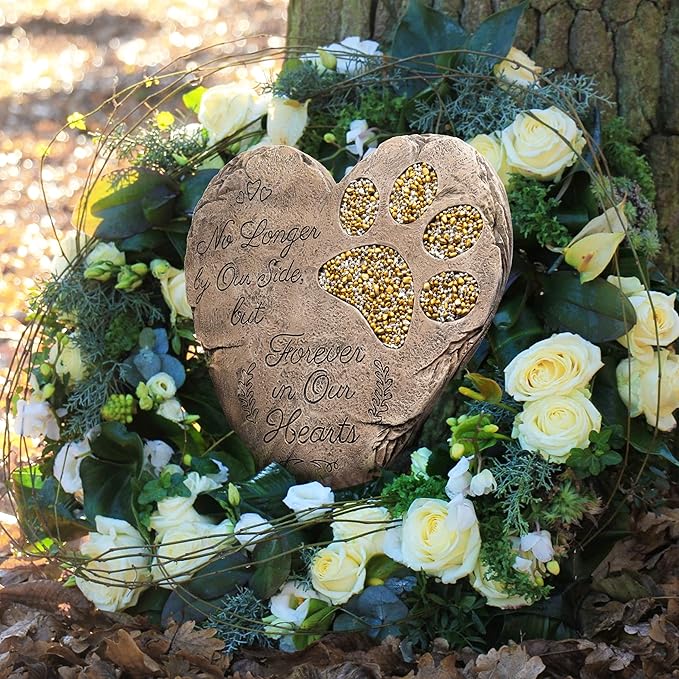 OBSI Dog Memorial Gifts for Loss of Dog Sympathy Gift - Rainbow Bridge Dog Memorial Stone for Remembrance Dog Passing Away Sympathy Gifts - Thoughtful Pet Loss Gifts - Brown