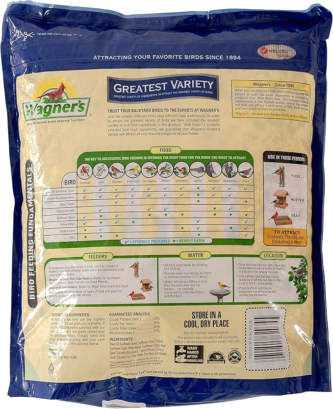 Wagner's 62034 Greatest Variety Blend Wild Bird Food, 6-Pound Bag & 62067 Deluxe Treat Blend Wild Bird Food, 4-Pound Bag