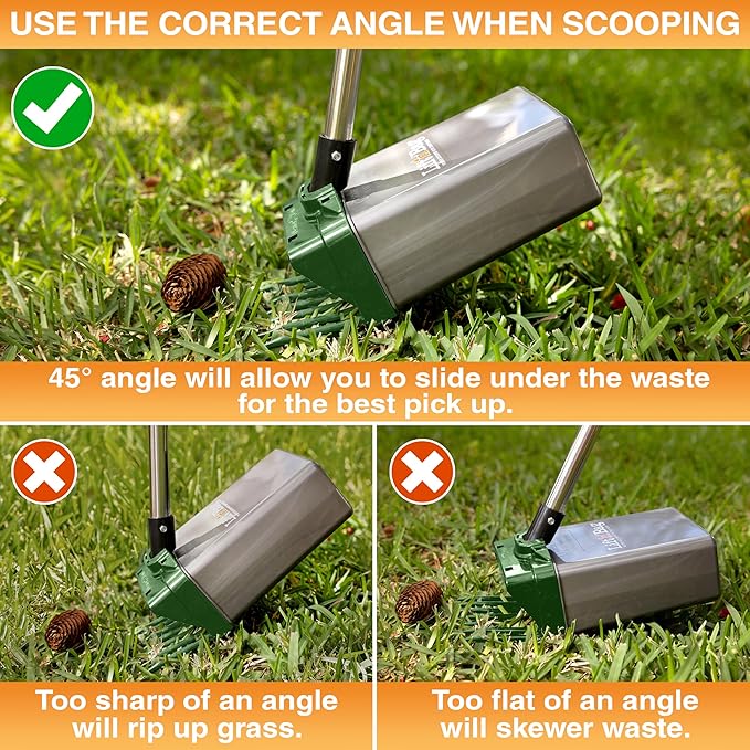 Neater Pet Brands Lift N’ Bag 2.0 Dog Pooper Scooper with Bag Attachment & 22" Pole for Small to Large Dogs, New & Improved Design, 195 Refill Bags, Heavy Duty Dog Poop Scooper for Yard, One-Hand Use