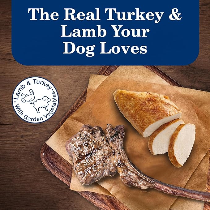 Blue Buffalo Homestyle Recipe Senior 7+ Turkey and Lamb Wet Dog Food for Senior 7+ Dogs, 12.5 oz. Cans, 6 Count Variety Pack