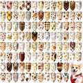 100 Pcs Fall Dog Bandanas Bulk Thanksgiving Pet Bibs Triangle Scarf Autumn Pet Bandanas for Medium Large Dogs Fall Autumn Harvest Festival Thanksgiving Costume Decor