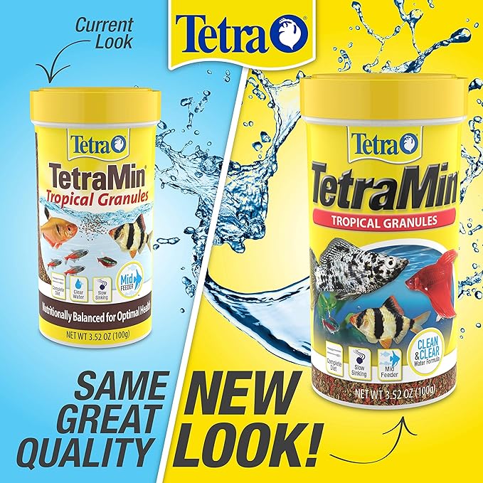 Tetra TetraMin Tropical Granules 3.52 Ounces, Nutritionally Balanced Fish Food (Pack of 2)