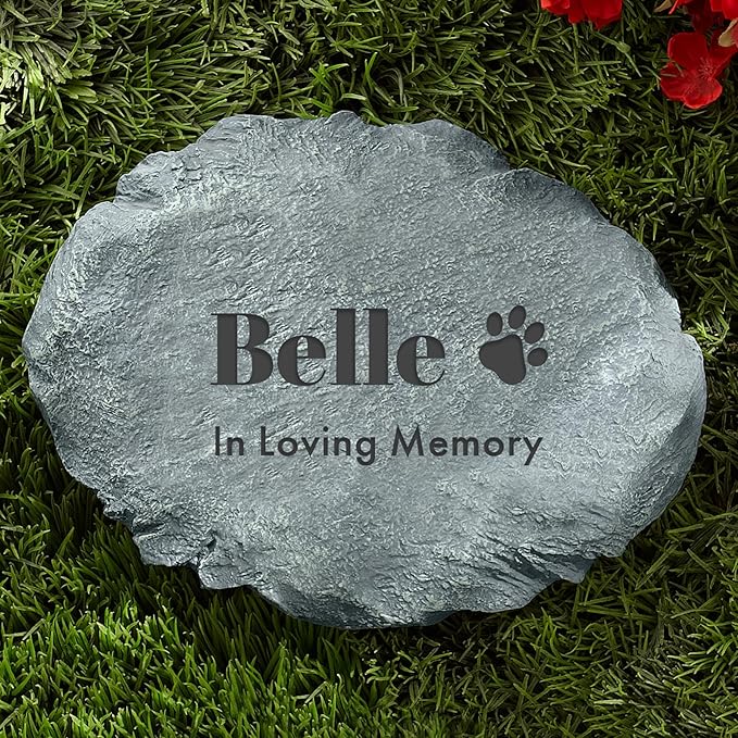 Let's Make Memories Personalized Dog or Cat Memorial Garden Stone - Forever Remembered - Block Font