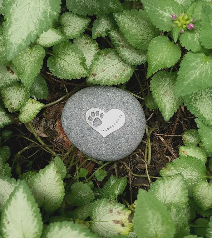 Comforting Dog Memorial Gift - Sympathy or Condolence Gift for Loss of Pet - in Loving Memory Stone by Whitney Howard Designs