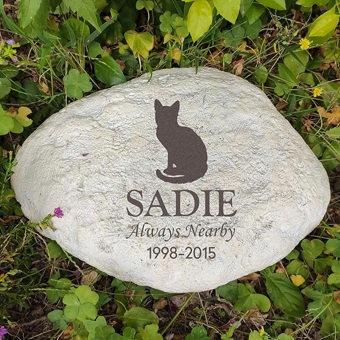 Personalized Cat Memorial Stone - Custom Grave Marker, Headstone, Plague, Loss Gift